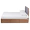 Baxton Studio Lene Modern Dark Grey Fabric and Ash Walnut Brown Finished Wood Full Size 3-Drawer Storage Bed 175-9431-9620-Zoro - alternate 6